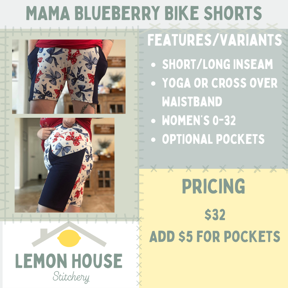 Custom Mama Blueberry Bike Shorts