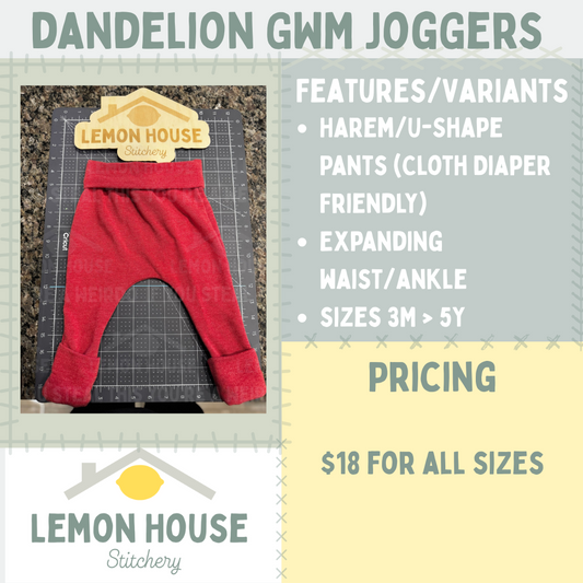 Custom Dandelion Grow-With-Me Joggers
