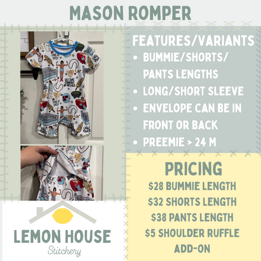 Custom Mason Envelope Romper