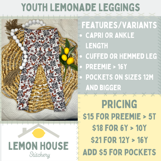Custom Youth Lemonade Leggings